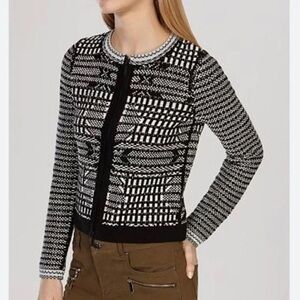 Karen Millen Black and Cream Knit Cardigan